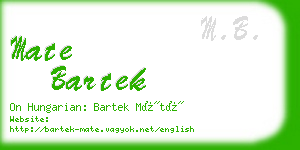 mate bartek business card